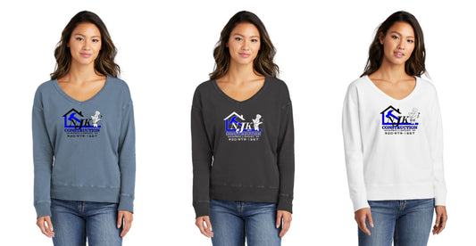 NJK Port & Co. Women's  V-Neck Sweatshirt