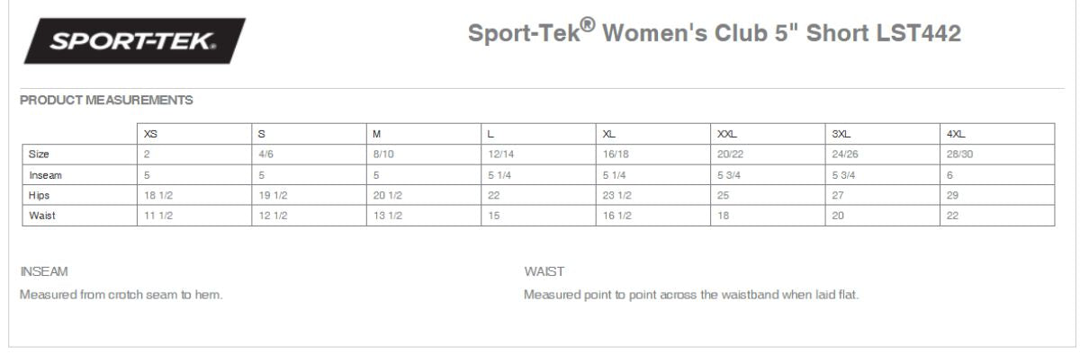 CAA Sport-Tek Ladies Shorts